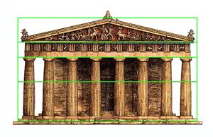 القواعد النسبة الذهبية في العمارة الأغريقية